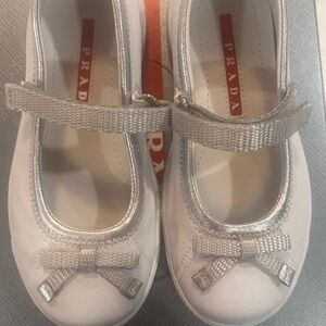 Prada Kids Shoes in White and Silver New w/o tags never worn